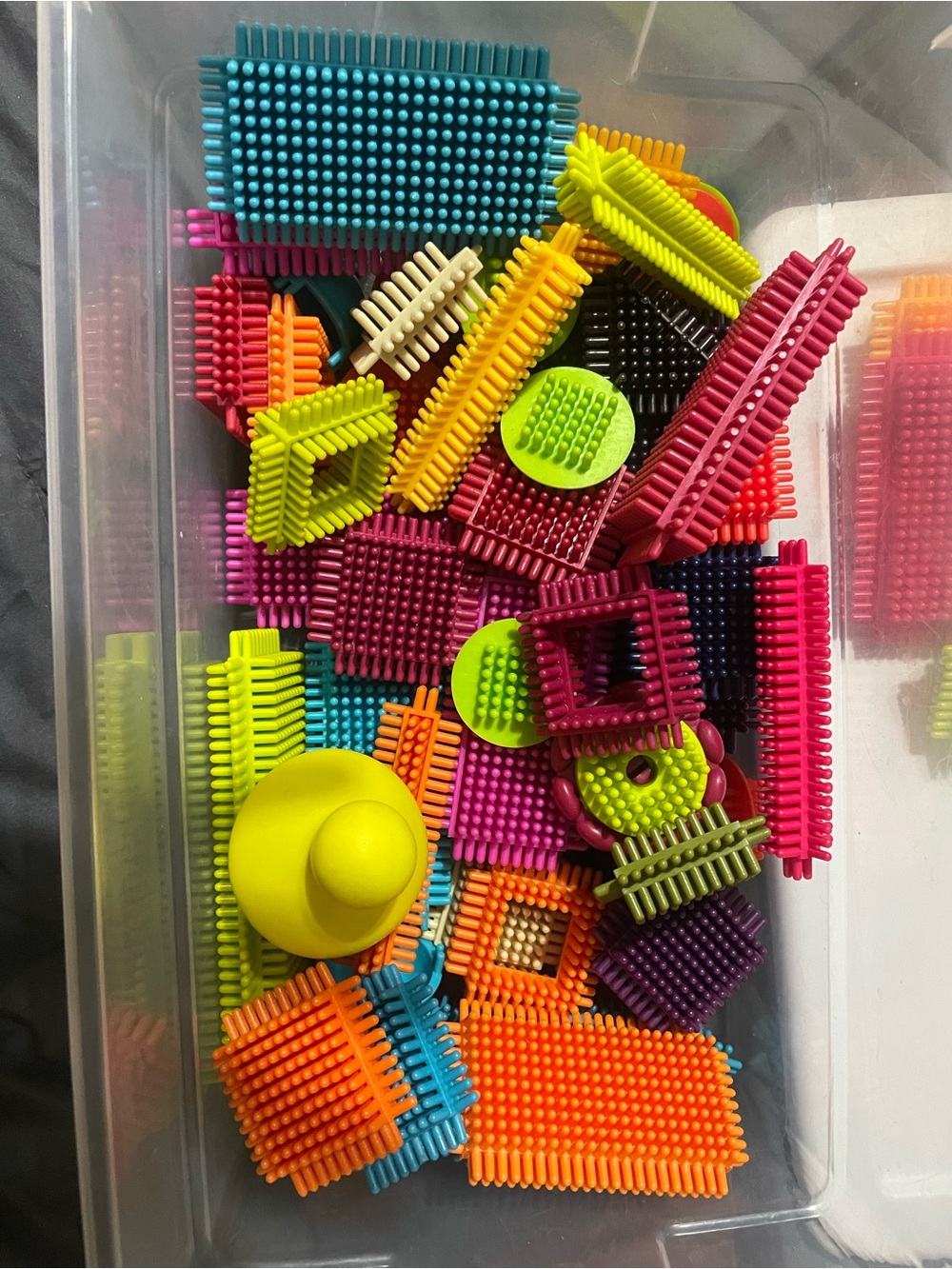 Lot of Colorful Interlocking Bristle Blocks - Multi-Color Kids Toy Set